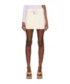Remain Birger Christensen Off-white Belted Miniskirt In White
