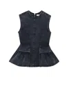 Remain Birger Christensen Waist Fitted Peplum Sleeveless Top In Blue