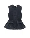 Remain Birger Christensen Waist Fitted Peplum Sleeveless Top In Blue