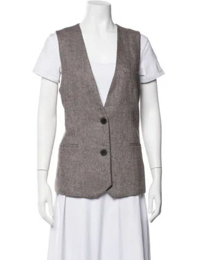 Pre-owned Remain Birger Christensen Tweed Pattern Vest In Grey