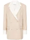 Remain Birger Christensen Two-tone Double-breasted Blazer In Neutrals