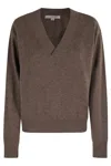 Remain Birger Christensen Remain V-neck Sweater With Relaxed Fit In Brown