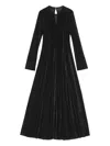 Remain Birger Christensen Velvet Long-sleeve Maxi Dress In Black