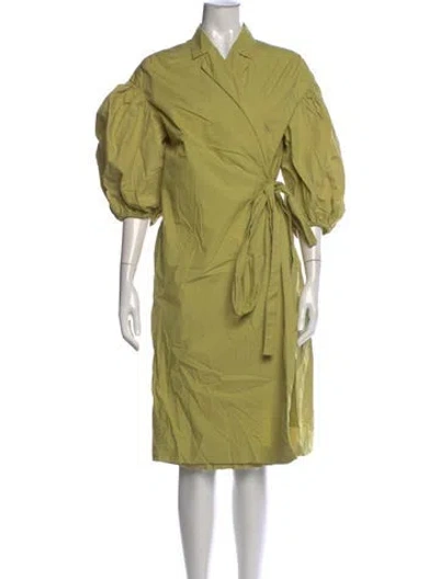 Pre-owned Remain Birger Christensen V-neck Knee-length Dress In Green