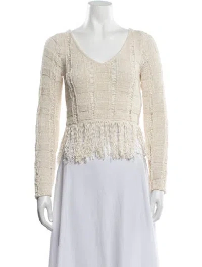 Pre-owned Remain Birger Christensen V-neck Long Sleeve Top In Neutrals