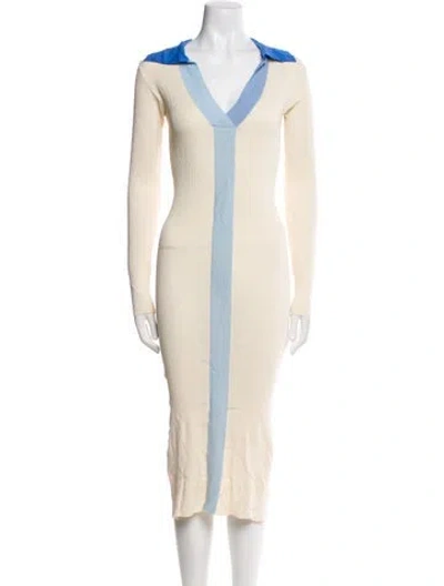 Pre-owned Remain Birger Christensen V-neck Midi Length Dress In Multi