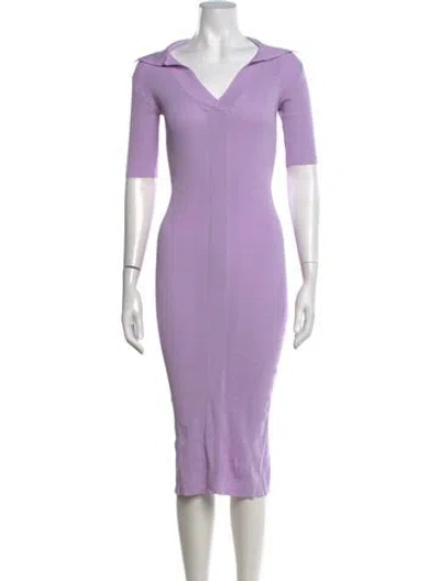 Pre-owned Remain Birger Christensen V-neck Midi Length Dress In Purple