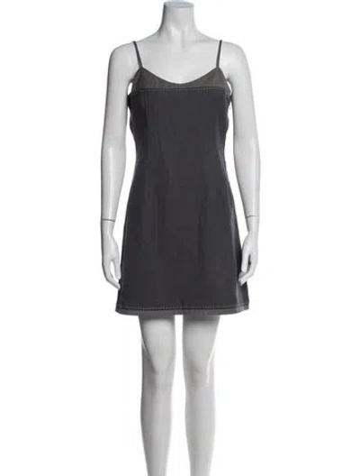 Pre-owned Remain Birger Christensen V-neck Mini Dress In Grey