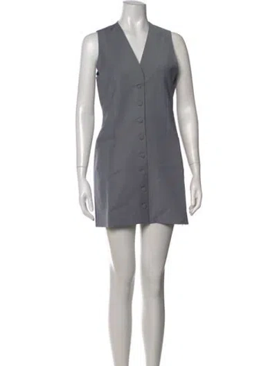 Pre-owned Remain Birger Christensen V-neck Mini Dress W/ Tags In Grey