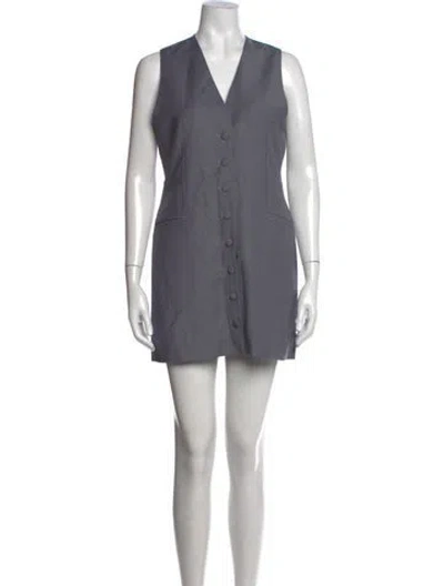 Pre-owned Remain Birger Christensen V-neck Mini Dress W/ Tags In Grey
