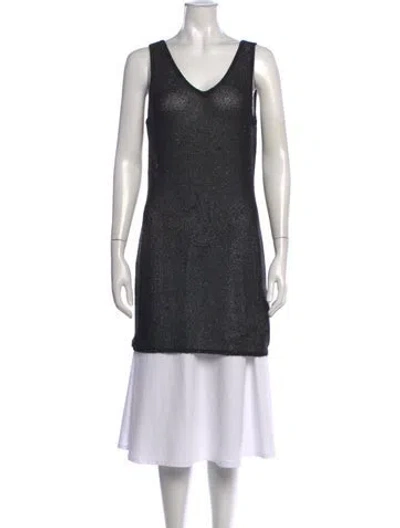 Pre-owned Remain Birger Christensen V-neck Sleeveless Tunic In Black