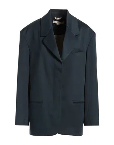 Remain Birger Christensen Woman Blazer Navy Size 4 Recycled Polyester, Viscose, Polyester, Elastane In Blue