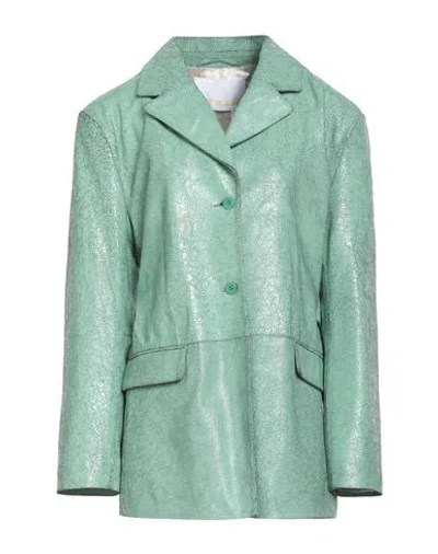 Remain Birger Christensen Woman Coat Sage Green Size 6 Lambskin