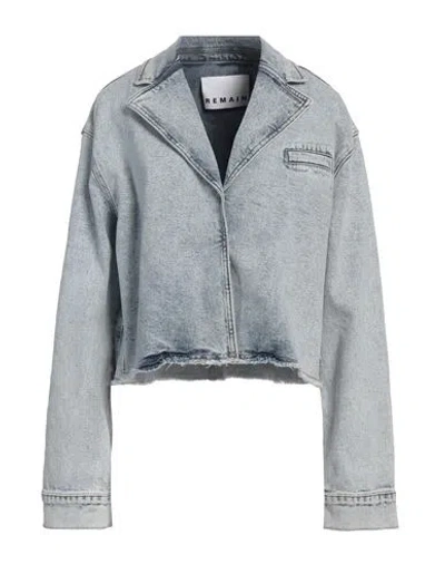Remain Birger Christensen Woman Denim Outerwear Blue Size 10 Organic Cotton, Elastane