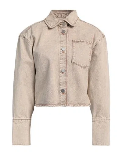 Remain Birger Christensen Woman Denim Shirt Beige Size 8 Organic Cotton In Neutral