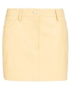 Remain Birger Christensen Yellow Five-pocket Leather Miniskirt In Yellow