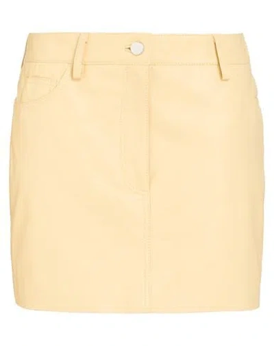 Remain Birger Christensen Woman Mini Skirt Pastel Yellow Size 8 Sheepskin In Neutral