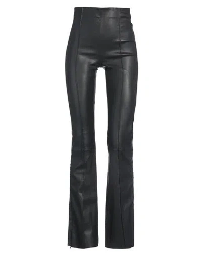 Remain Birger Christensen Woman Pants Black Size 6 Leather, Cotton, Elastane