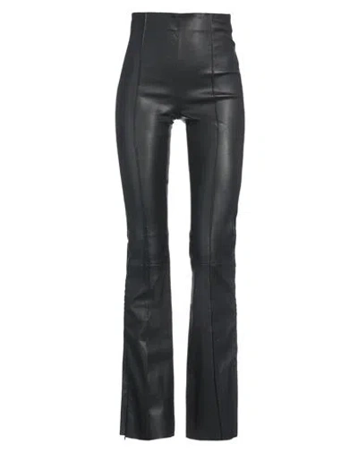 Remain Birger Christensen Woman Pants Black Size 10 Leather, Cotton, Elastane