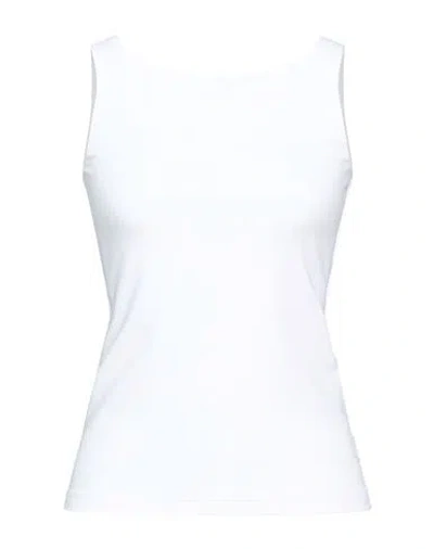 Remain Birger Christensen Woman Tank Top White Size 6 Polyester, Elastane