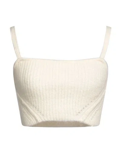 Remain Birger Christensen Woman Top Cream Size 10 Polyester, Acrylic, Wool, Alpaca Wool, Elastane In White