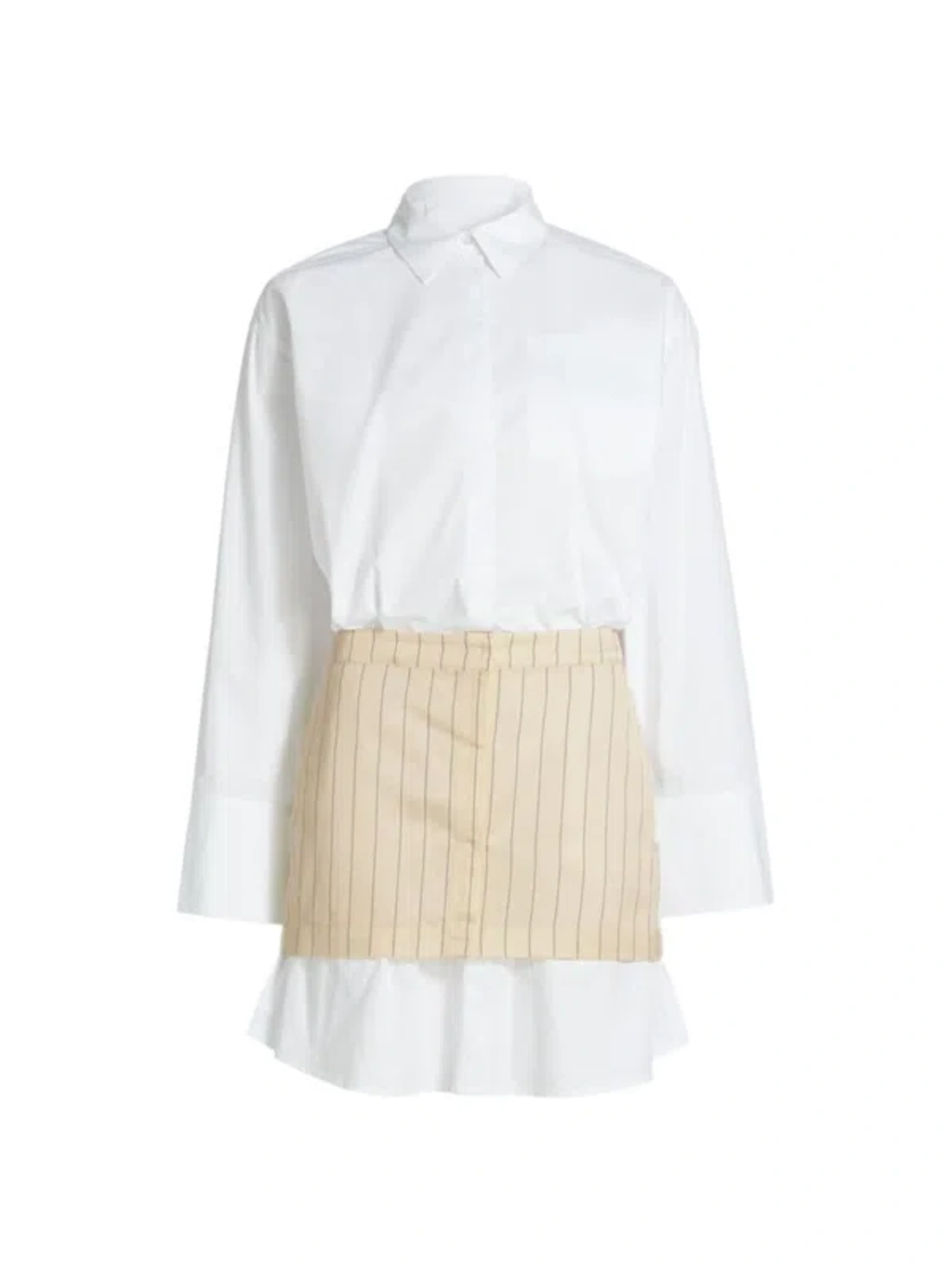 remain layered suiting dress Remain Birger Christensen Women's Layered Suiting Cotton Shirtdress In  Egret Comb
