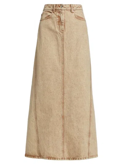 Remain Birger Christensen Women's Washed Denim Maxi Skirt In Pure Cashmere