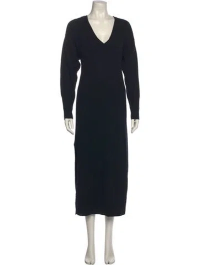 Pre-owned Remain Birger Christensen Wool Long Dress In Black