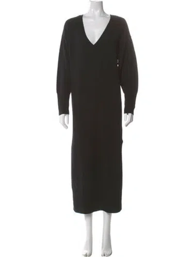 Pre-owned Remain Birger Christensen Wool Long Dress In Black