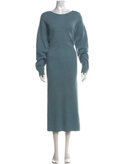 Pre-owned Remain Birger Christensen Wool Midi Length Dress In Blue