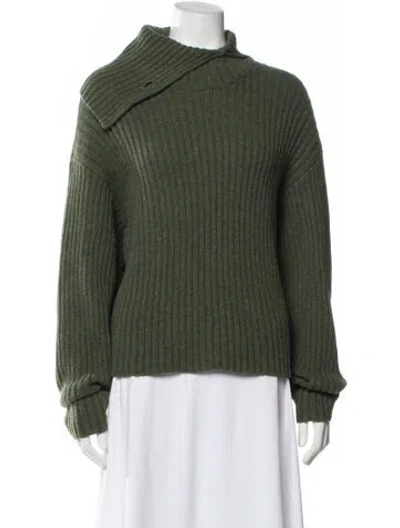 Pre-owned Remain Birger Christensen Wool Mock Neck Sweater In Green