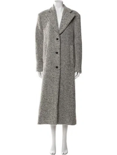 Pre-owned Remain Birger Christensen Wool Tweed Pattern Coat In Gray
