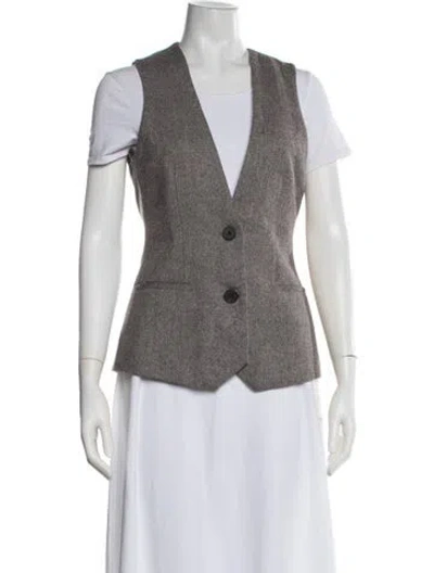 Pre-owned Remain Birger Christensen Wool Tweed Pattern Vest In Grey