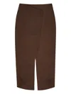 Remain Birger Christensen Wrap Midi Skirt In Brown