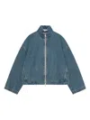 Remain Birger Christensen Zip-front Denim Jacket In Blue