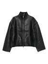 Remain Birger Christensen Long-sleeved Leather Jacket In Black