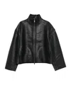 Remain Birger Christensen Long-sleeved Leather Jacket In Black