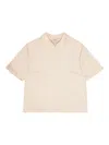 Remain Birger Christensen Zip-front Textured Polo Top In Neutral