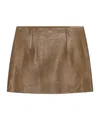 Remain Birger Christensen Zipper Leather Miniskirt In Brown