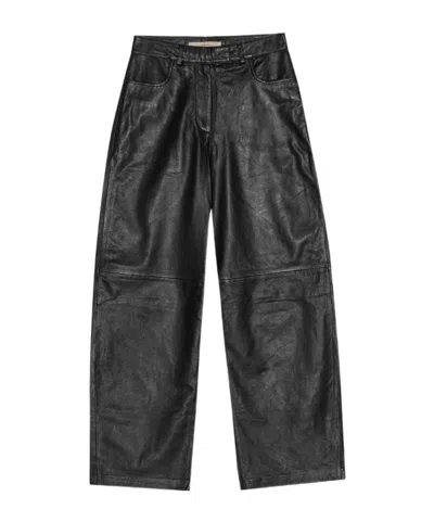 Remain Birger Christensen Cocoon Leather Trousers In Black