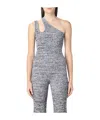 Remain Birger Christensen Cut-out One-shoulder Top In Gray