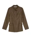 Remain Birger Christensen Herringbone Wool Suit Coat In Green