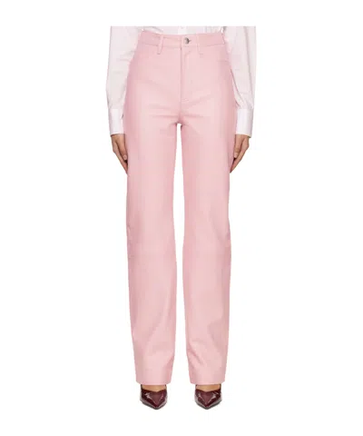Remain Birger Christensen High-waisted Leather Trousers In Pink