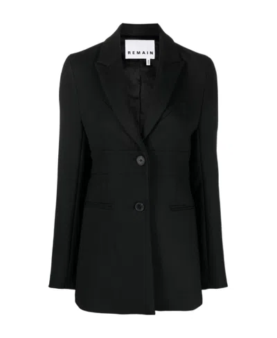 Remain Birger Kenja Sing-breasted Blazer In Black