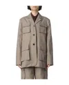 Remain Birger Christensen Lapel Long-sleeved Casual Jacket In Nude