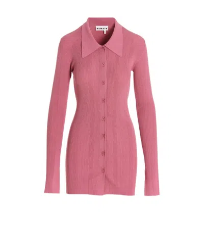 Remain Birger Christensen Lapel Long-sleeved Sweater In Pink