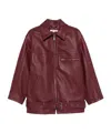 Remain Birger Christensen Leather Biker Jacket In Red