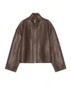 Remain Birger Christensen Leather Jacket In Brown