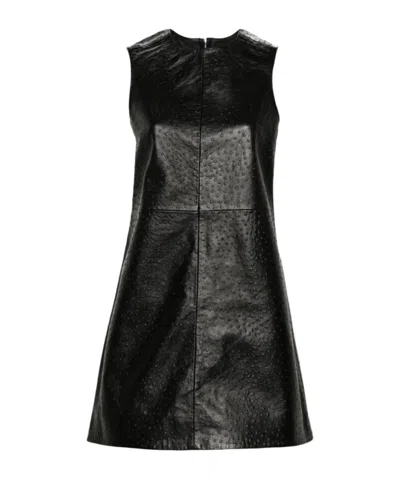 Remain Birger Christensen Leather Mini Dress In Black