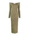 Remain Birger Christensen Long-sleeved Knitted Dress In Green